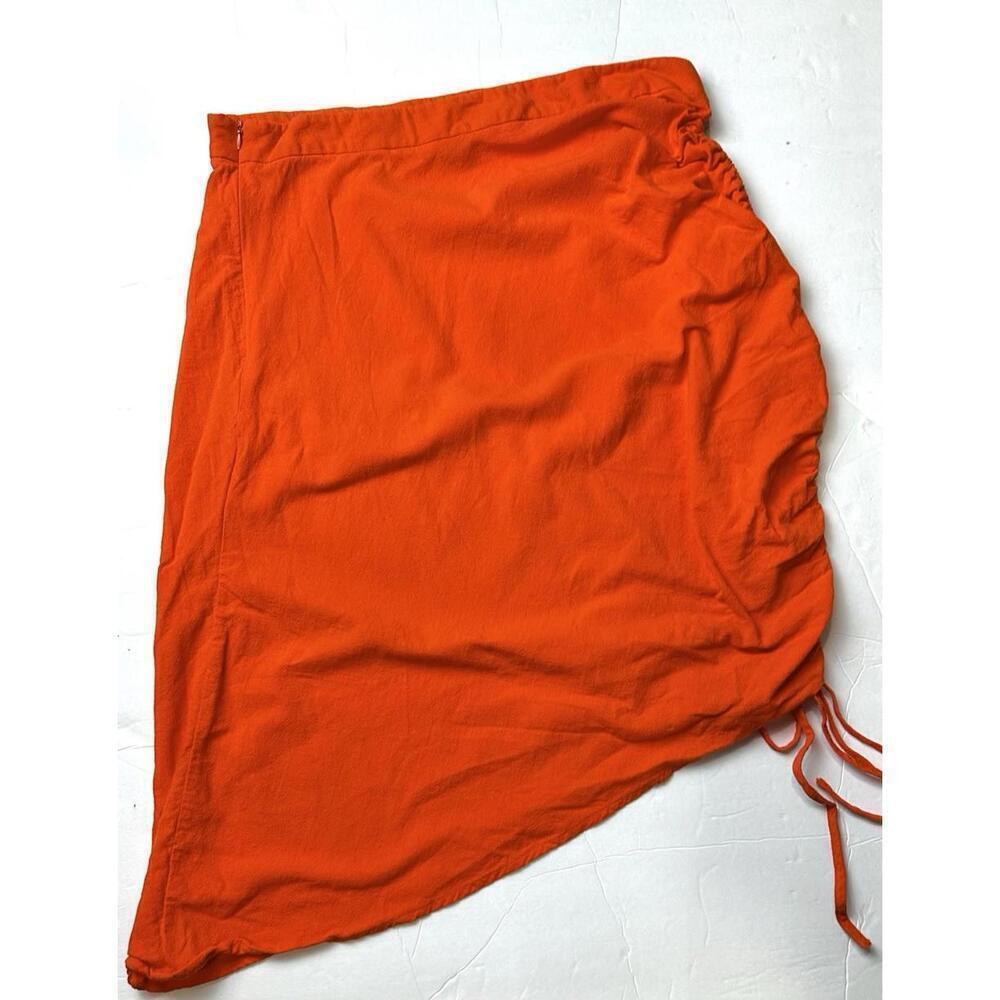 SHEIN Curve Orange Crop Top And Drop Shirt With Tie Cover Up Orange Size 1XL